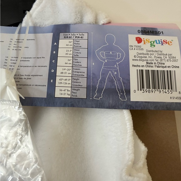 NWT Disney Frozen Olaf Kids Halloween Costume - White and Black - Picture 4 of 5